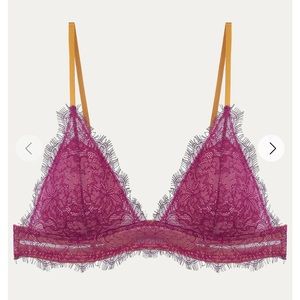 NWT Dora Larsen Meghan Padded Triangle Bra in Oxblood
